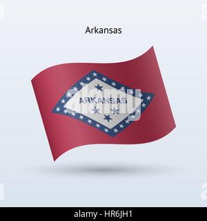 État de l'Arkansas drapeaux forme sur fond gris. Vector illustration. Illustration de Vecteur