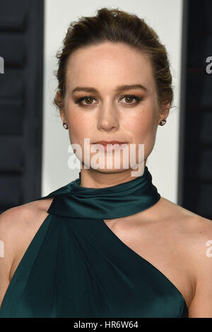 27 février 2017 - Beverly Hills, CA, États-Unis - 26 février 2017 - Beverly Hills, Californie - Brie Larson. 2017 Vanity Fair Oscar Party au Wallis Annenberg Center. (Crédit image : © Byron Purvis/AdMedia) Banque D'Images