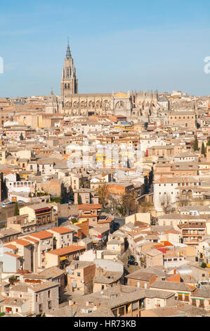 Cathédrale et ville. Tolède, Castille La Manche, Espagne. Banque D'Images