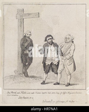 William Petty, 1er marquis de Lansdowne (Lord Shelburne) ; Charles James Fox ; Frederick North, 2e comte de Guilford par James Gillray Banque D'Images