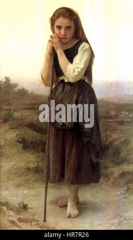 La Petite bergère par William-Adolphe Bouguereau Banque D'Images