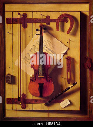 William Michael Harnett Still Life et la musique de violon Banque D'Images