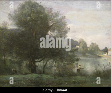 Ville-d'Avray, 1865-1870, par Jean-Baptiste-Camille Corot (1796-1875) Banque D'Images