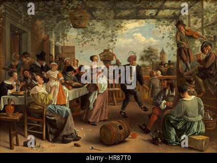 Le couple danse-1663-Jan Steen Banque D'Images