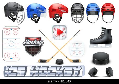 Grand jeu de sport Hockey sur glace. Bright design haut de gamme. Editable Vector illustration isolé sur fond blanc. Illustration de Vecteur