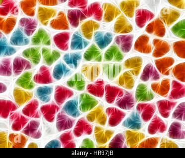 Abstract colorful background fractale répète avec forme de coeur Banque D'Images