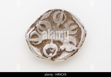1/8 Satamana Silver Coin de Taxila Banque D'Images