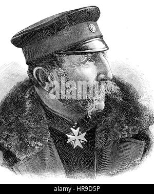 Hermann Heinrich Theodor von Tresckow, 1818 - 1900, était un général prussien de l'infanterie, de la situation de l'époque de la guerre franco-allemande ou la guerre franco-allemande, Deutsch-Franzoesischer Krieg, 1870-1871, reproduction d'une gravure originale de l'année 1885, l'amélioration numérique Banque D'Images