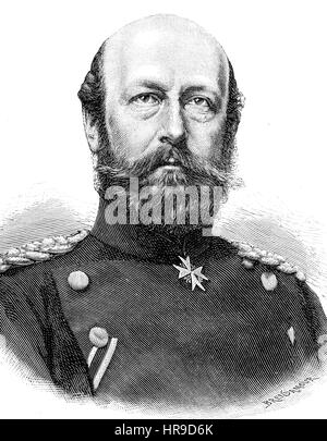 Frederick Francis II., 1823 - 1883, était un officier prussien et Grand-duc de Mecklembourg-Schwerin à partir du 7 mars 1842 jusqu'au 15 avril 1883, la situation de l'époque de la guerre franco-allemande ou la guerre franco-allemande, Deutsch-Franzoesischer Krieg, 1870-1871, reproduction d'une gravure originale de l'année 1885, l'amélioration numérique Banque D'Images