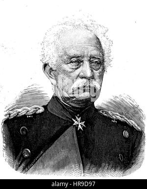 Karl Friedrich von Steinmetz, 1796 - 1877, était un Generalfeldmarschall allemand. Il est né à Eisenach et rejoint l'armée de Prusse pendant la guerre de libération, la situation de l'époque de la guerre franco-allemande ou la guerre franco-allemande, Deutsch-Franzoesischer Krieg, 1870-1871, reproduction d'une gravure originale de l'année 1885, l'amélioration numérique Banque D'Images