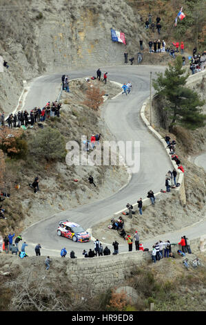 Sebastien Loeb, Rallye Montecarlo, WRC World Rally Championship 2011 Banque D'Images