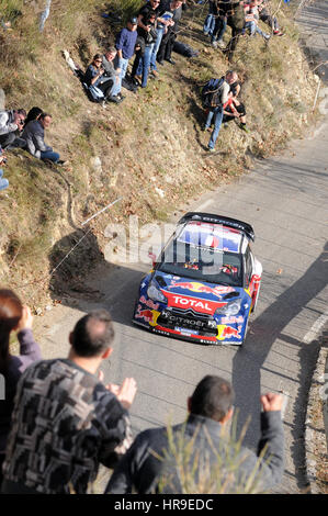 Sebastien Loeb, Rallye Montecarlo, WRC World Rally Championship 2011 Banque D'Images