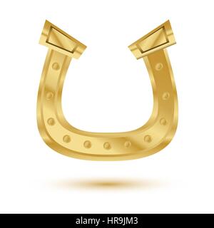 Golden horseshoe isolé sur fond blanc. vector illustration. Illustration de Vecteur