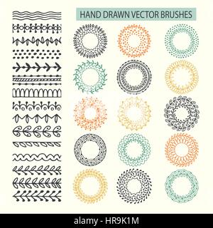 Vector set de brosses avec carreaux d'angle intérieur et extérieur Illustration de Vecteur