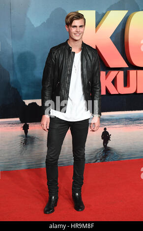 Sam Harwood participant à la Kong Skull Island : Premiere hémisphère au Cineworld Leicester Square, Londres. Banque D'Images