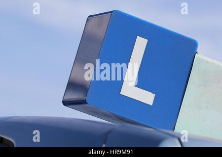 Voiture auto-école hollandaise sign Banque D'Images