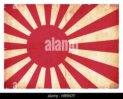 Drapeau national du milieu marin du Japon créé en grunge style Banque D'Images