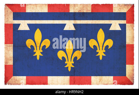 Drapeau de la région française Center-Val-de-Loire créée dans le style grunge Banque D'Images