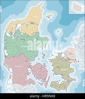 Carte du Danemark Illustration de Vecteur