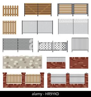 Clôtures plat simple. Illustration de Vecteur