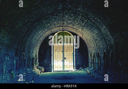 Tunnel abandonné historique et des rangées de fours à briques de l'old Bedford Brick Works, Sydney Park, St Peters, de l'Australie. Moody tonique de l'image. Banque D'Images