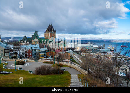 Voir l'horizon de la ville de Québec avec le Château Frontenac - Québec, Québec, Canada Banque D'Images