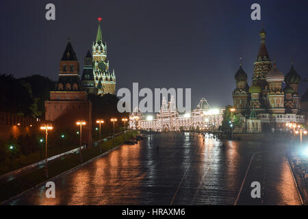 La nuit la Place Rouge à Moscou, Russie, le 22 septembre 2017. Photo : Soeren Stache/dpa Banque D'Images