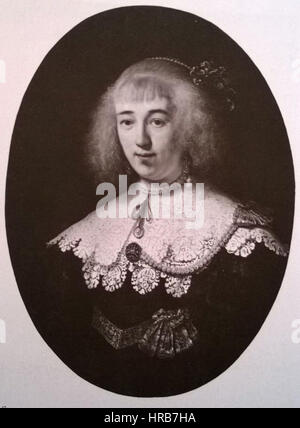 Rembrandt - Portrait ovale d'une jeune femme en télévision lacé Collet Banque D'Images
