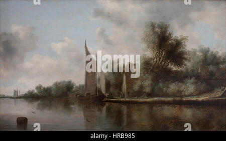 Salomon van Ruysdael-paysage-Grenoble Banque D'Images