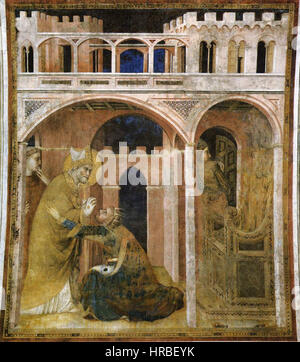 Simone Martini - Miracle du feu (scène 8) - WGA21388 Banque D'Images