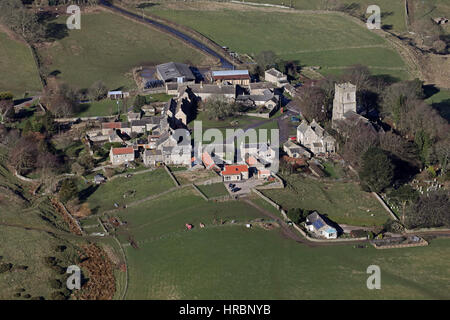 Vue aérienne de Kirby Hill village près de Richmond, North Yorkshire, UK Banque D'Images