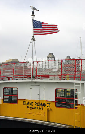 Casco Bay Harbour Portland Portland Maine glace hiver Nouvelle Angleterre USA Banque D'Images