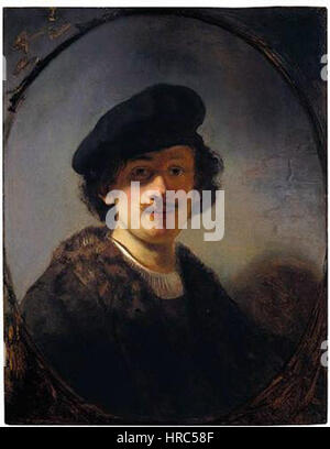 Rembrandt, Autoportrait avec yeux ombrés, 1634 Banque D'Images