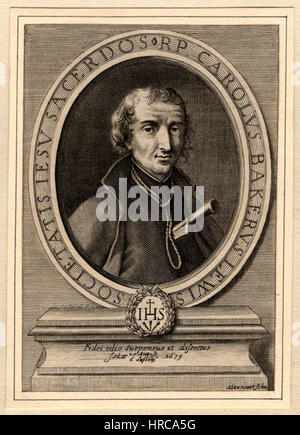 Saint David Lewis, prêtre jésuite du XVIIe siècle, dans une gravure d'Alexander Voet, 1683. Banque D'Images