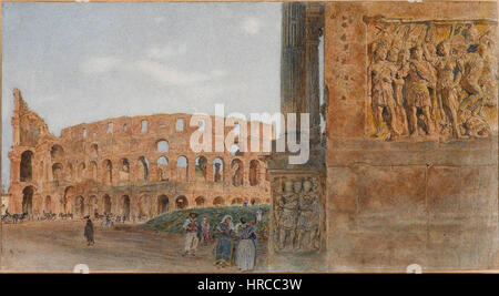 Rudolf von Alt Blick vom Konstantinsbogen Rom auf das Kolosseum Banque D'Images