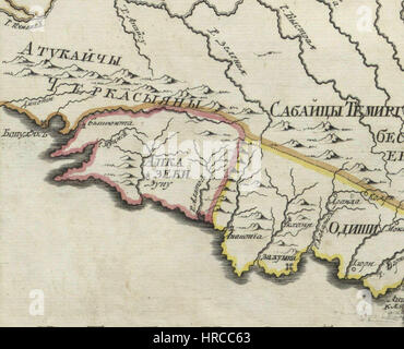 La carte de l'Empire russe de 1745 fournit une vue détaillée de la structure géopolitique et des divisions territoriales de la Russie au cours du XVIIIe siècle, période clé de son expansion et de sa consolidation du pouvoir. Banque D'Images