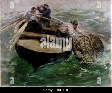 Charles Napier Hemy - transporter dans des casiers à homard Banque D'Images