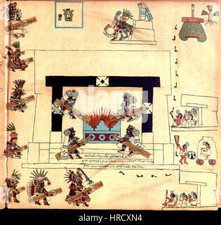 Le Codex Borbonicus (p. 34) Banque D'Images