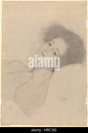 (Autrichien Gustav Klimt - Portrait of a Young Woman Reclining - Google Art Project Banque D'Images