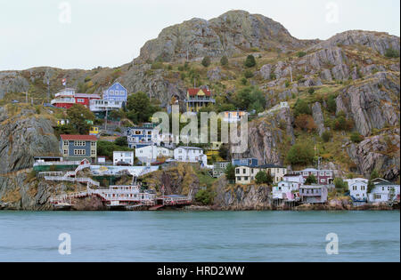 Vue sur les maisons, Saint John's, Terre-Neuve, Canada de Signal Hill Banque D'Images