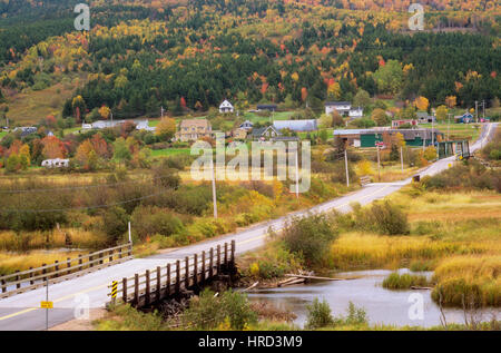 Petite ville près de Chéticamp, Cape Breton, Nova Scotia, Canada Banque D'Images