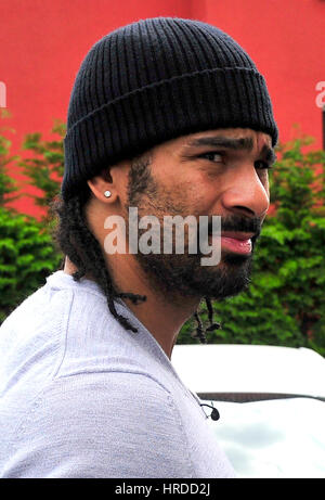 Le boxeur britannique David Haye arrive à l'hôtel avant d'obtenir une licence de Luxembourg Luxembourg Fédération de boxe. La Haye et Dereck Chisora boxer Banque D'Images