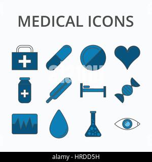 Médicament icon set Illustration de Vecteur