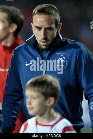 Franck Ribera de la France avant l'EURO 2012 football match de qualification du groupe D, entre la France et le Luxembourg au stade Josy Barthel, au Luxembourg Banque D'Images