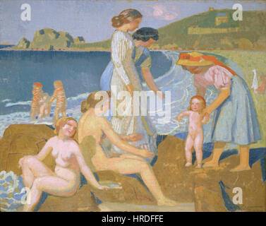 Les baigneurs à Perros-Guirec, par Maurice Denis Banque D'Images