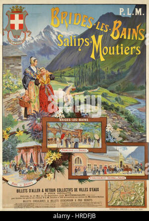 Affiche PLM Brides-les-bains Salins-Moutiers Banque D'Images