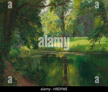 Henri Biva, une partie de la rivière tranquille, signé Henri Biva (bas à droite), huile sur toile, 50 par 61 cm Banque D'Images