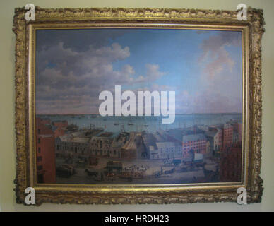 'Vue du Port de Boston' par John White Allen Scott, 1853 - Old State House Museum, Boston, MA - IMG 6705 Banque D'Images