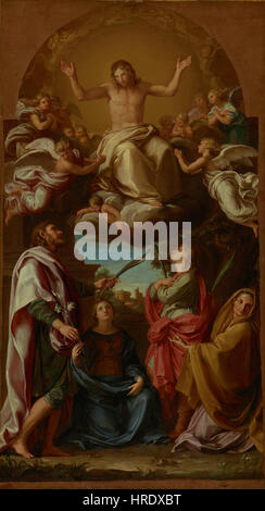 Pompeo Batoni - le Christ en gloire avec les Saints Celse, Julian, et Marcionilla Basilissa - 69.PA.3 - J. Paul Getty Museum Banque D'Images