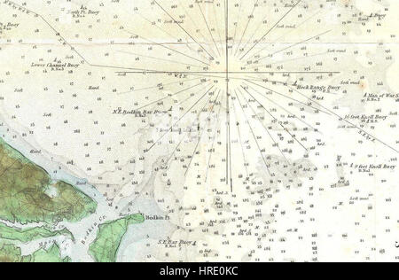 1857 côte des États-Unis Carte d'enquête ou d'Organigramme de la rivière Patapsco et la baie de Chesapeake, Baltimore - Geographicus - PatapscoRiver-Cu-1856 (recadrée pour sept Pied Knoll) Banque D'Images